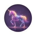 thumbnail image 2 of 15.4" Round Placemat Set of 1 Polyester Fabric Place Mats Non-Slip Dining Kitchen Table Mats for Kitchen Party Decor Glowing Unicorn, 2 of 5