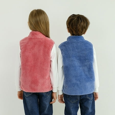 

NECHOLOGY Toddler Kids Boys Girls Winter Solid Fleece Zippered Coat Jacket Thicken Warm Outwear Linking Children s Padded Coat Outerwear Watermelon Red 9-10 Years