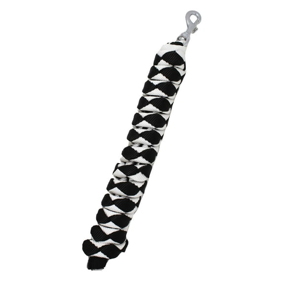 10' ft Horse Halter Lead Rope Heavy Duty 3/4 Dia Panic Snap Black White 60526
