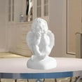 thumbnail image 4 of Statue Angel Blanche en Résine Effet de Bureau, Elle Déco Collection Accessoires de Fenêtre Noël Tenant un Visage, 4 of 8