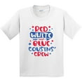 thumbnail image 3 of Inktastic Cousins Crew Red White and Blue 4th of July Youth T-Shirt, 3 of 5