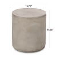 Outdoor Lightweight Concrete End Side Table for Patio Balcony Garden, Light Gray