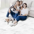 thumbnail image 5 of 40 Tiles White Marble Peel and Stick Vinyl Floor Tiles, 12"x12" Self-Adhesive DIY Flooring for Kitchen, Dining Room, Bedroom & Bathroom, 5 of 7