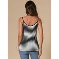 thumbnail image 3 of DARING DIVA Trendy Women's Striped Spaghetti Strap Tank Top XS Black White, 3 of 6