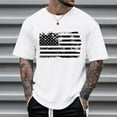 thumbnail image 4 of kpoplk Casual Short Sleeve Spring Summer Men's Printed Round Neck Top Blouse T-Shirt(White,XL), 4 of 5