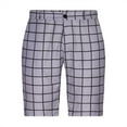 thumbnail image 4 of IROINNID Bermuda Shorts for Men Plaid Five-point Pants Suit Shorts Have Pockets Button Pants,Gray, 4 of 6