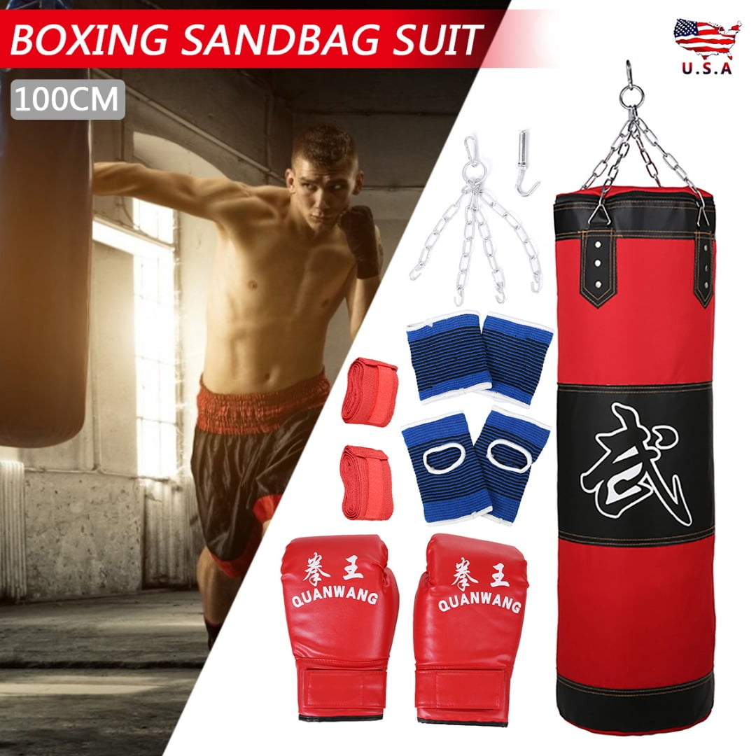 47 inch Heavy Boxing Punching Bag Empty Training Set Kicking Workout GYM Sandbag 