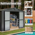thumbnail image 3 of TOTAL Outdoor Storage Shed 10'x 8', Metal Garden Shed for Bike, Trash Can, Tools, Lawn Mowers, Pool Toys, Galvanized Steel Outdoor Storage Cabinet with Lockable Door for Backyard, Patio, Lawn, 3 of 7