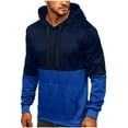 thumbnail image 1 of Pompotops Chandail en Molleton pour Hommes à Capuche Color Block Couple Sports Décontracté en Solde, 1 of 1