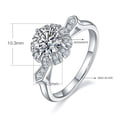thumbnail image 4 of 1 Carat Round Cut Moissanite Pave Ring Diamond Engagement Ring In 18K White Gold Plating Over Silver, 4 of 4