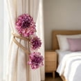 thumbnail image 6 of Linnome Faux Flower Jute Rope Curtain Tieback Handmade Bendable Fabric Flower Drape Holdback No Drill Decor for Living Room and Bedroom Boho Farmhouse Style 15.75x3.15in, 6 of 6