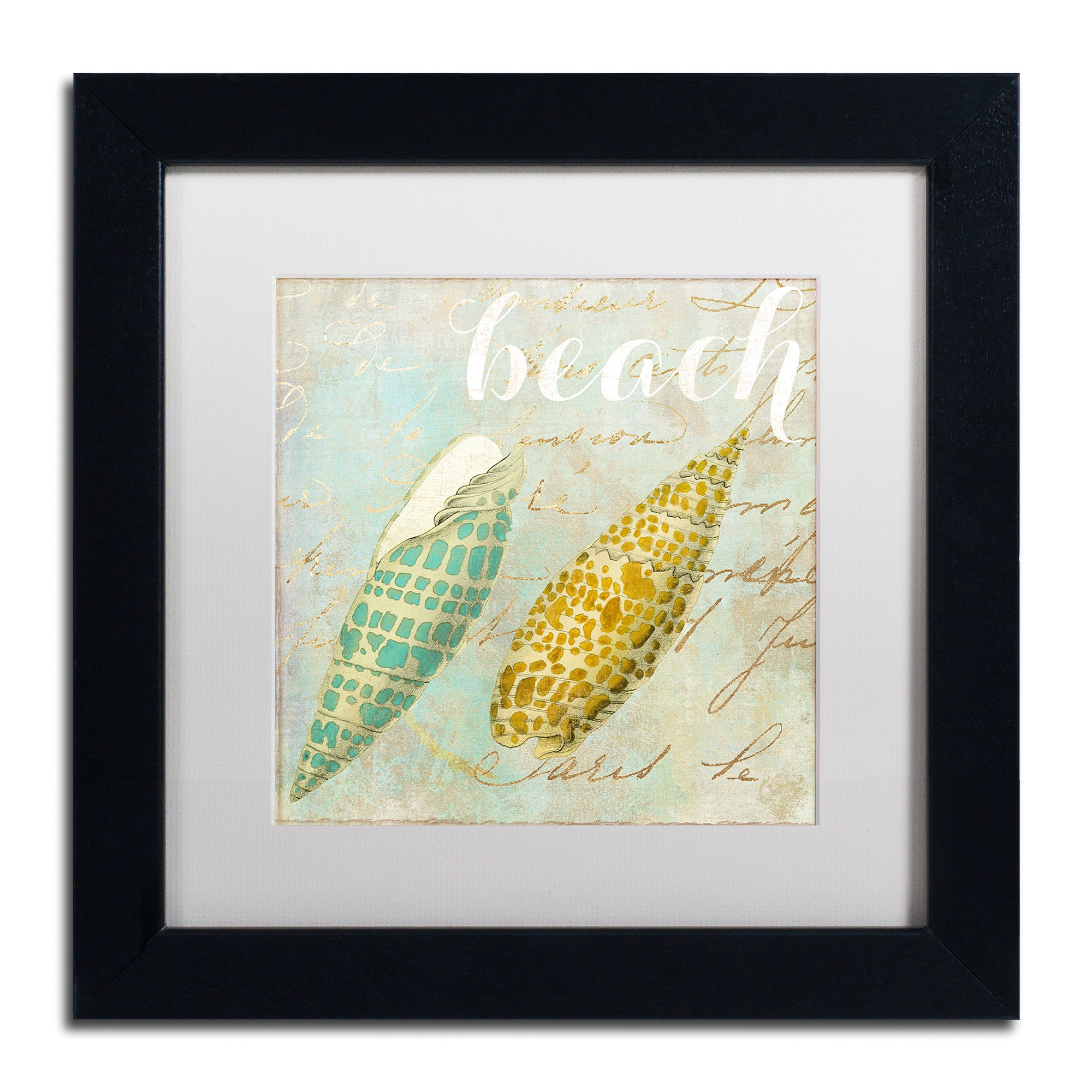 Trademark Fine Art "Turquoise Beach II" Canvas Art by Color Bakery White Matte, Black Frame