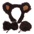 thumbnail image 1 of 1 juego de disfraz de oso para cosplay, diadema con orejas de animal, cola de oso, pajarita, accesorios para actuación, 1 of 7