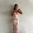 thumbnail image 7 of Summer 2025 Women's Floral Print Maxi Dress Sleeveless Beach Style Spaghetti Strap Slim Fit Long Dress for Birthday Party, 7 of 7