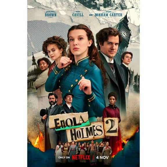 Enola Holmes 2 Movie Poster TV Series Glossy Quality Paper Unframed Photo Art Print Size 22x28