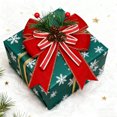 thumbnail image 3 of Dserhfy Christmas Burlap Plaid Bow with Pine Cones Pine Needles Large Buffalo Plaid Bow Xmas Wreath Checkered Bow for Holiday Crafts Home Party Tree Decor, 3 of 8