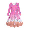 thumbnail image 4 of XEGLSBU Girls Dresses Size 14 Cute Floral Long Sleeve Dress for Girls Kids Midi Dress for Ages 6 14 for and Everyday Wear School Dresses for Girls 7-8 Size 6-7 Years, 4 of 4