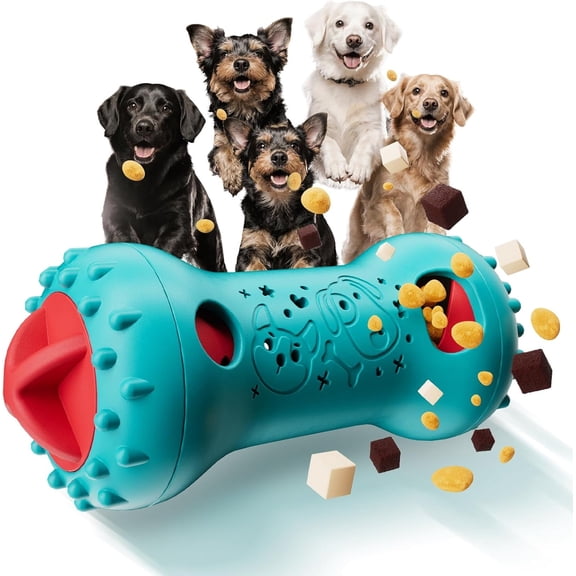 URRU Interactive Dog Toys, Adjustable Treat Dispensing Toy to Keep Them Busy, Dog Enrichment for Brain Stimulation & Cognitive for Puppy Puzzle to Reduce Boredom-Ideal Gift for All Dogs(Rigid Nylon)