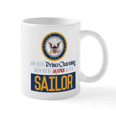 CafePress - Navy Prince Charming Mug - 11 oz Ceramic Mug - Novelty Coffee Tea Cup