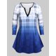 thumbnail image 1 of Camiseta de tela escocesa de color de OMBRE Rosegal  Mangas largas de talla grande, 1 of 5