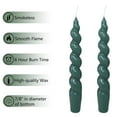 thumbnail image 3 of Green Spiral Taper Candle 7.3inches Short Tapered Candles Cute Twisted Candles Unscented Candle Sticks for Holiday Wedding Party Dinner Table Decoration, 2pcs, 3 of 6