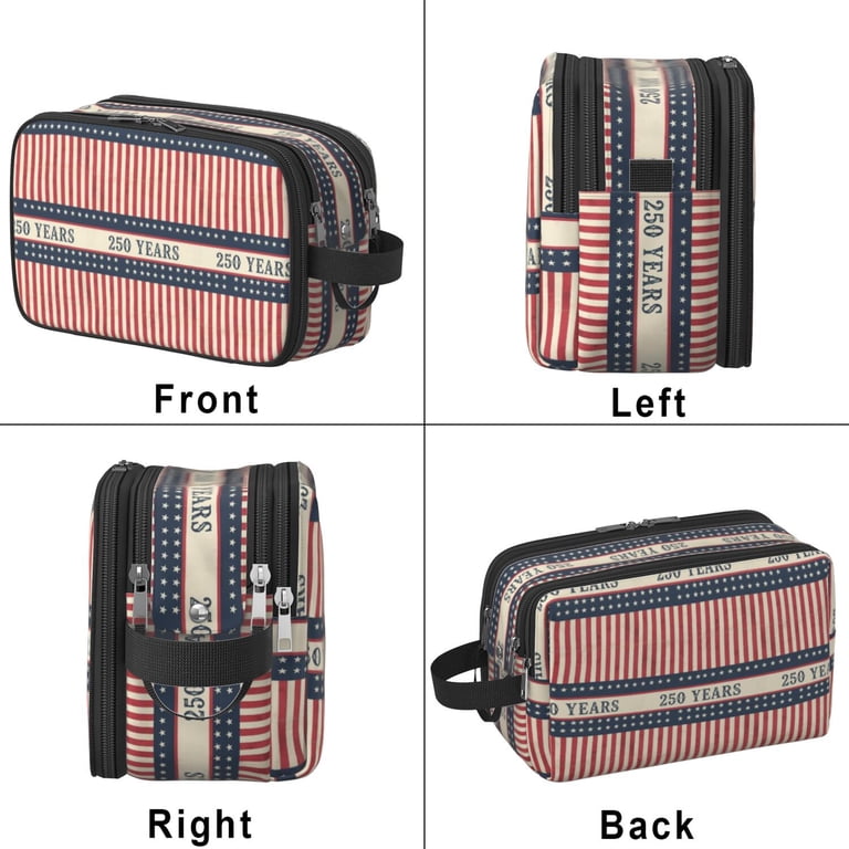 250th Anniversary American Pattern Travel Toiletry Bag, Travel Wash ...