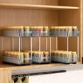 thumbnail image 5 of 3 Pack Pull Out Spice Rack Organizer for Cabinet, 2 Tier Slide Out Spice Racks Organizer, Spice Cabinet Organizers, Cabinet Size Need:12'' High x 11'' Deep x 5'' Wide, Clear Acrylic, 5 of 9