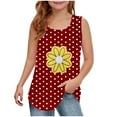 thumbnail image 2 of BRGZLK Girls Tank Top Summer Cute Polka Dots Printed Sleeveless T Shirt For Teen Loose Casual Round Neck Camisole Red 5-6 Years, 2 of 6