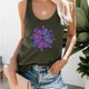 thumbnail image 1 of ICHUANYI Clearance Women's Fashion Loose Sun Series Printed Sleeveless Tank Blouse(Army Green, XL) ICHUANYI WER2023081400362, 1 of 6