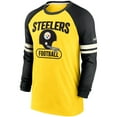 thumbnail image 2 of Men's Nike Gold/Black Pittsburgh Steelers Throwback Raglan Long Sleeve T-Shirt, 2 of 3