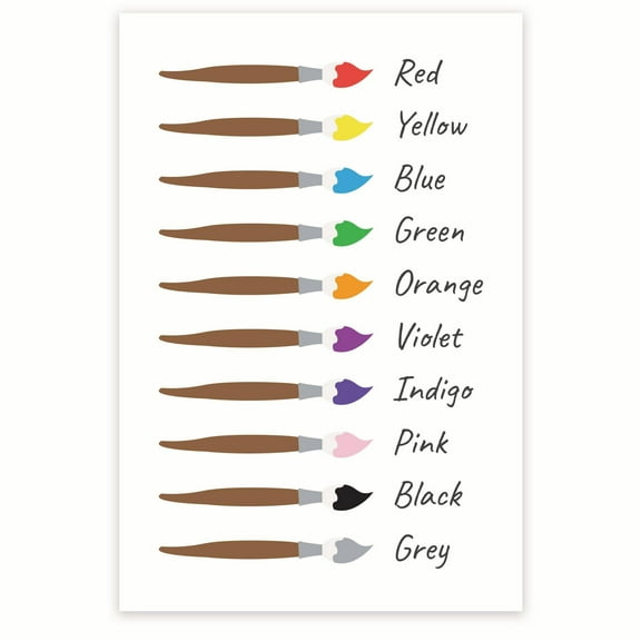 Bliss Monkey Co. Learn Colors - Early Learning Resource Poster - PreK Kindergarten 1st Grade Classroom Poster - 12 x 18 Inch Poster - Unframed - Premium 100lb Gloss - Made In USA - BMCP013
