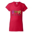 thumbnail image 3 of Peace Love Baseball Sports Womenâ€™s Standard V-Neck Tee, Red, Small, 3 of 5