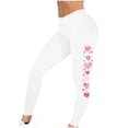 thumbnail image 5 of Feancey Leggings for Women High Waist Casual Valentines Day Workout Pants Novelty Heart Print Stretchy Tummy Control Tights Seamless Butt Lift Yoga Pant White M, 5 of 7