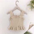 thumbnail image 4 of THDHVS Toddler Tank Tops Girls,Tank Tops for Girls,Girl's Ruffle Hem Solid Color Spaghetti Strap Tank Tops Khaki 8-9 Years, 4 of 5