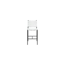 SAFAVIEH Olenna Coastal Woven Counter Stool, White/Black (17.8 in. W x 21.5 in. D x 39.8 in. H)