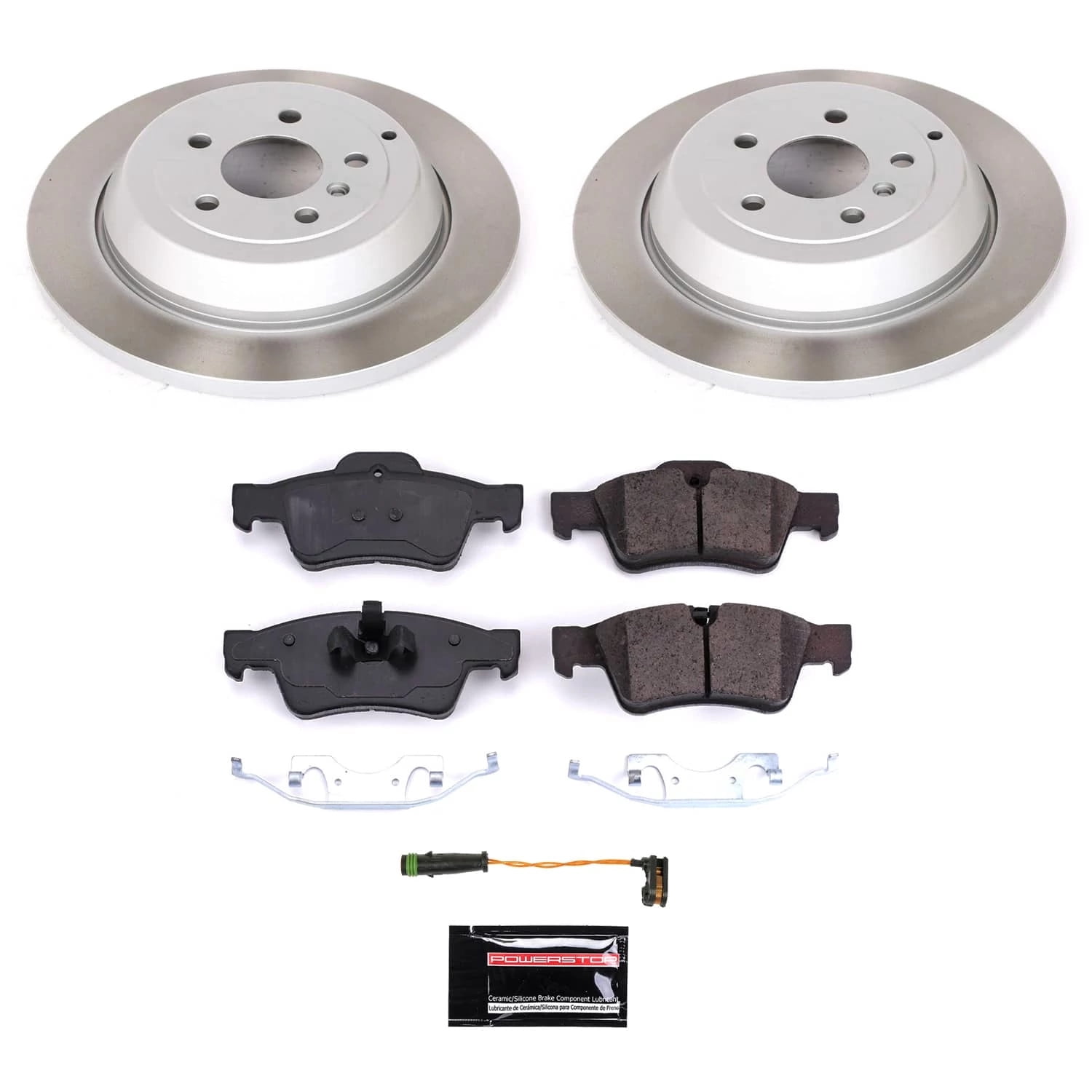 PowerStop Rear Semi-Coated Rotor and Low-Dust Ceramic Brake Pad Kit SC6712