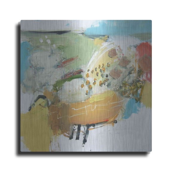 Luxe Metal Art 'Light as a Cloud' by Andrew Kinmont, Metal Wall Art, 12"x12"