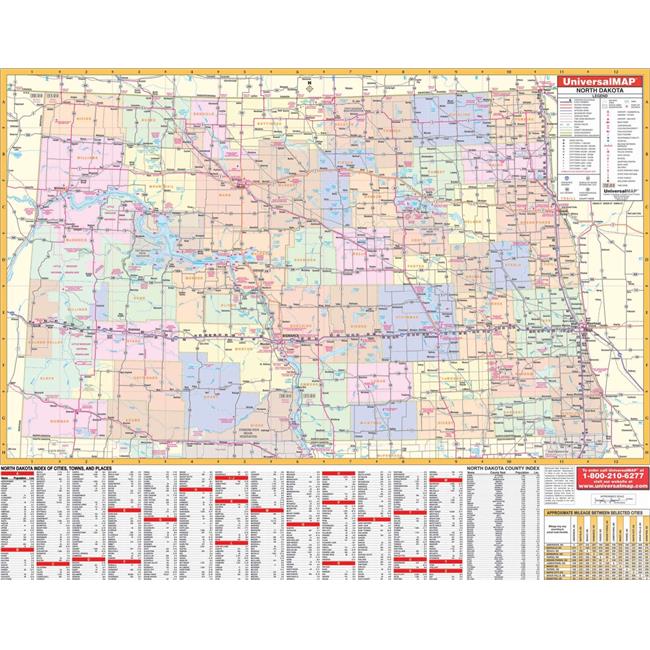 Univarsal 911643310001-63x51-PPR 63 x 51 in. North Dakota State Wall ...