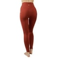 thumbnail image 4 of 90 Degree by Reflex  Cold Gear High Waist Fleece Lined Legging with Side Pockets S - Russet Brown, 4 of 6