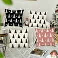thumbnail image 2 of Set of 4 Merry Christmas Trees Black White Pink Snowflake Throw Pillow Covers Winter Xmas Square Decorative Pillow Cases Cushion Cover Outdoor Decorations Sofa Cotton Linen 18x18 Inch, 2 of 6