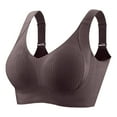 thumbnail image 2 of Telankuip Women's Ribbed Push up Wireless Bras Super Firming Wirefree Full Coverage Bras Soft Comfort Adjustable Wide Straps Anti Sagging Bralettes for Everyday Coffee XL, 2 of 8