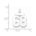 thumbnail image 5 of 925 Sterling Silver Small Polished Number 68 Charm Pendant, 5 of 5