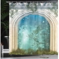 thumbnail image 4 of Ambesonne Forest Shower Curtain, Door Stars, 69"Wx75"L, Blue Beige, 4 of 5