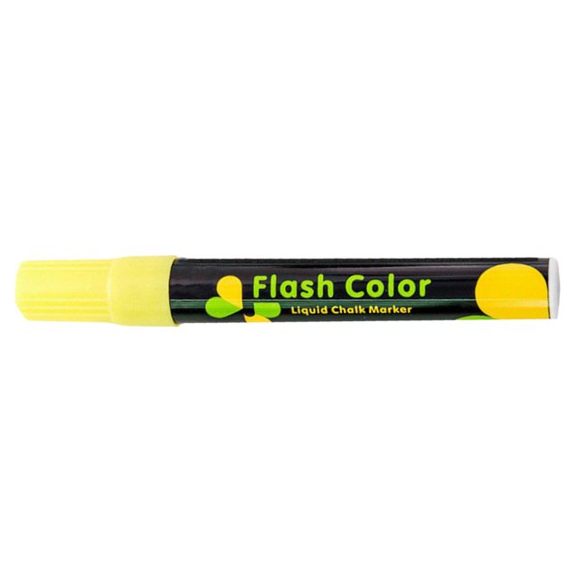 Plumón de vidrio VentDepot ChalkyYellow 1Pza Amarillo Neón Punta Redonda mediana