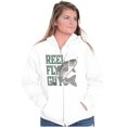 thumbnail image 3 of Reel Fly Guy Fishing Lover Cool Funny Unisex Fleece Graphic Zip Up Hoodie Brisco Brands 2X, 3 of 5