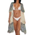 thumbnail image 3 of HELLHERO Paw Print Flower Design Bathing Suit Cover Up High Quality Fabrics Lightweight and Breathable Free Size Long Kimono Cover Ups for Swimwear Women for Womens, 3 of 6