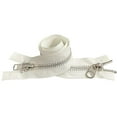 thumbnail image 1 of YKK #10 Extra Heavy Duty Aluminum White Parka"2-Way" Dual Separating Jacket Zipper - Choose Your Length - Color: White - Made in The United States (1 Zipper Per Pack), 1 of 1