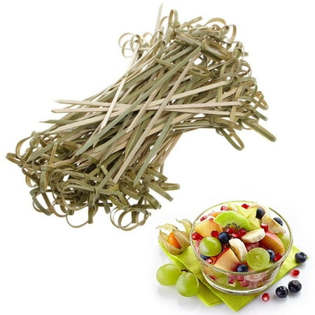 

300pcs Knotting Fruit Food Picks Bamboo Cocktail Drink Picks Sticks Party Supplies Favors for Home Bar