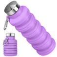 thumbnail image 1 of Botella de agua Rotayi plegable de silicona de 500 ml, color morado, 1 of 8