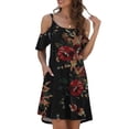 thumbnail image 4 of SMihono Robe d'Été pour Femmes Grande Taille Mode Femmes Été Décontractée Col Rond Imprimé Manches Courtes Poche Robe Mini, 4 of 7
